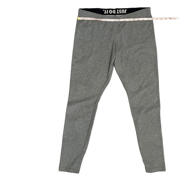 Nike Women's Gray Leggings Size L High Rise Stretch Activewear Sporty Athleisure - Picture 4 of 13